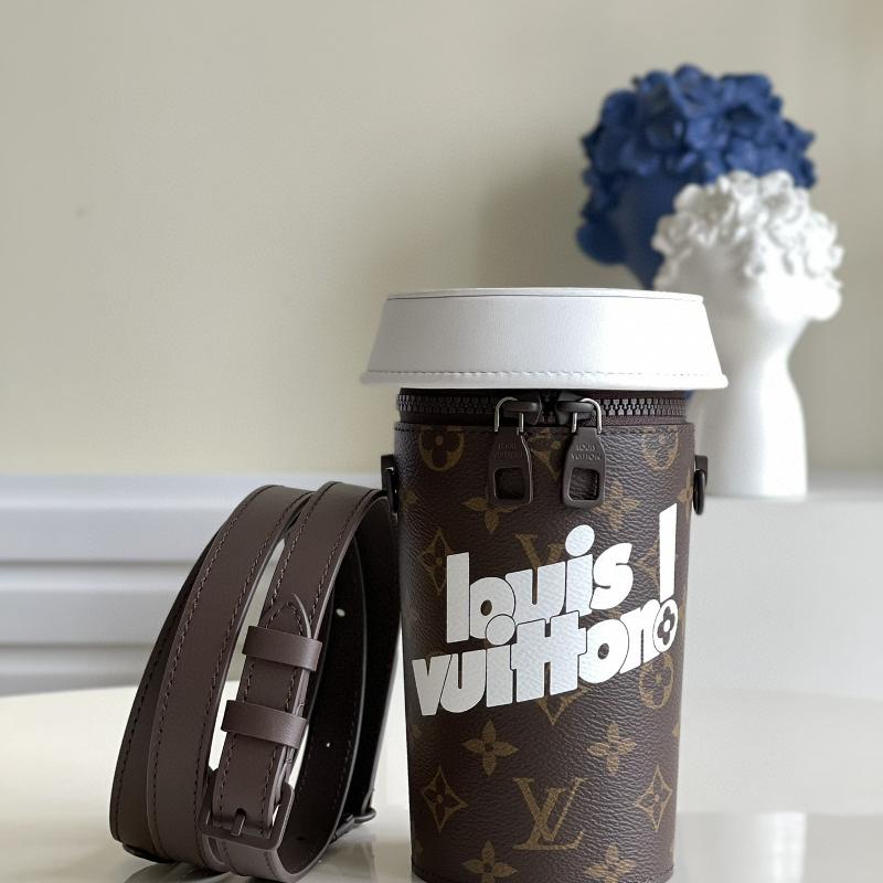 LV Handbags Clutches M80812 Coffee White